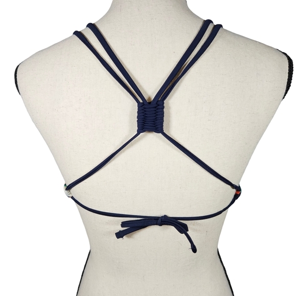 Aerie Racerback Floral Scoop Neck Bikini Top, Red/Pink/Blue, XS - Picture 5 of 13